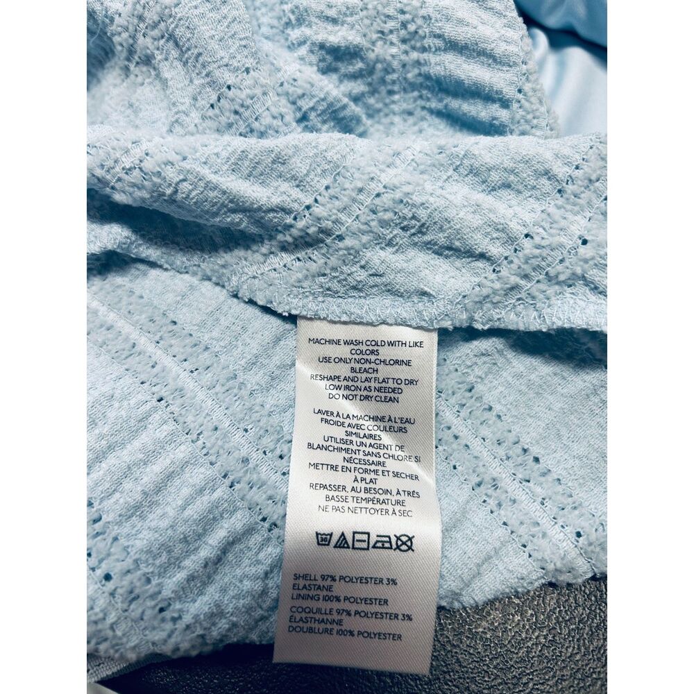 Light Blue Strapless Ruffle Hem Top - Picture 8 of 9
